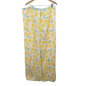 Cloud Island 100% Cotton Muslin Swaddle Baby Blanket Lemon Pom Pom Trim Set of 2